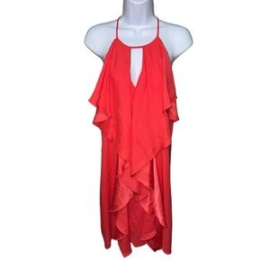 Women’s Mika & Gali Coral/Red Ruffle Cocktail Dress - S